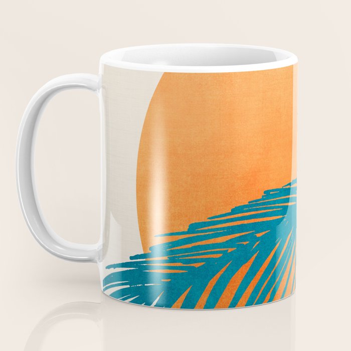 Palms and Sun - Retro Tropical Sunset Coffee Mug Gallery Image 3