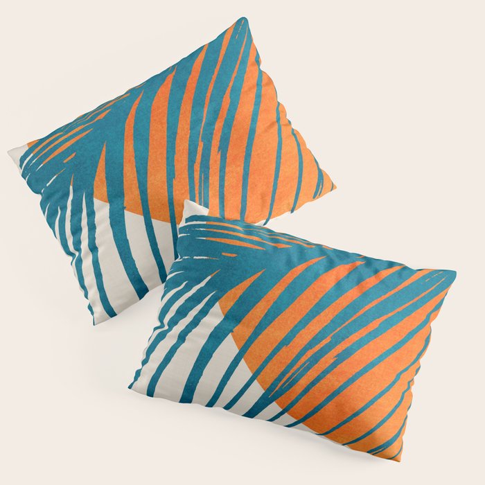 Palms and Sun - Retro Tropical Sunset Pillow Sham Gallery Image 1