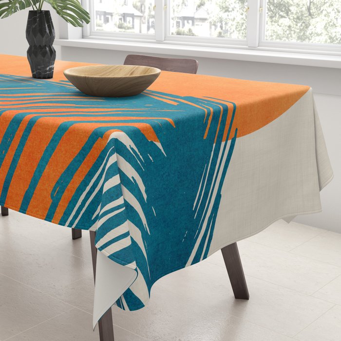 Palms and Sun - Retro Tropical Sunset Tablecloth Gallery Image 3