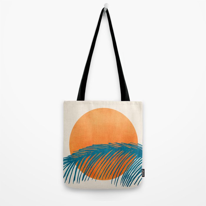 Palms and Sun - Retro Tropical Sunset Tote Bag Gallery Image 2