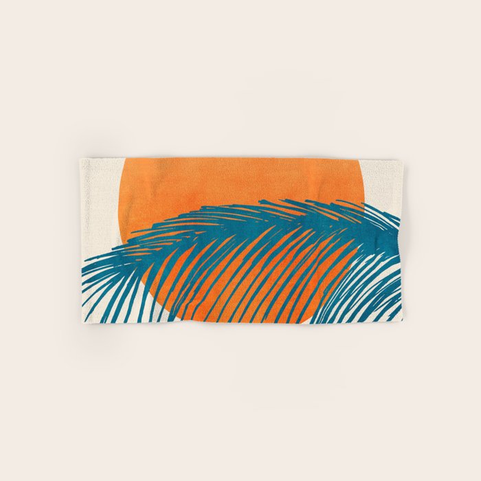 Palms and Sun - Retro Tropical Sunset Bath Towel Gallery Image 1