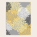 Floral Blooms, Gray, Charcoal, Yellow Poster Gallery Image 4