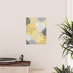 Floral Blooms, Gray, Charcoal, Yellow Poster Gallery Image 2