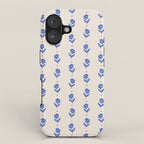 Simple Blue - Floral pattern iPhone Case Gallery Image 1