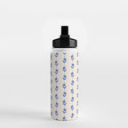 Simple Blue - Floral pattern Water Bottle Gallery Image 2