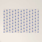 Simple Blue - Floral pattern Welcome Mat Gallery Image 1