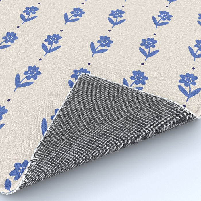 Simple Blue - Floral pattern Rug Gallery Image 4