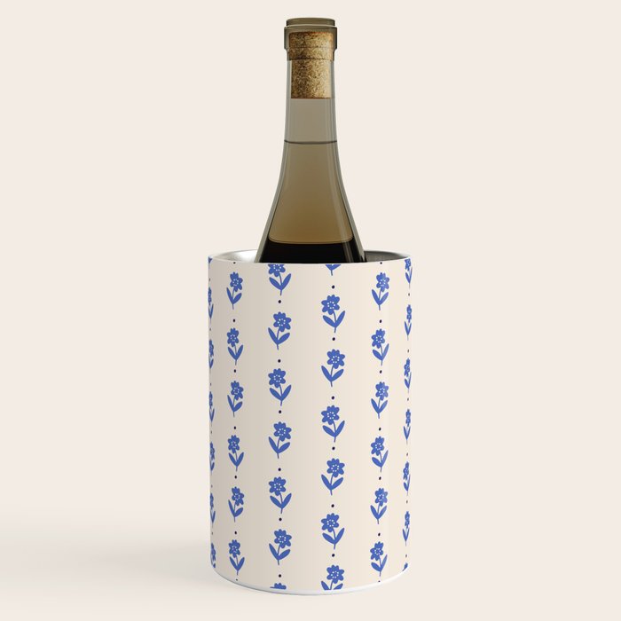 Simple Blue - Floral pattern Wine Chiller Gallery Image 2