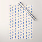 Simple Blue - Floral pattern Wrapping Paper Gallery Image 1