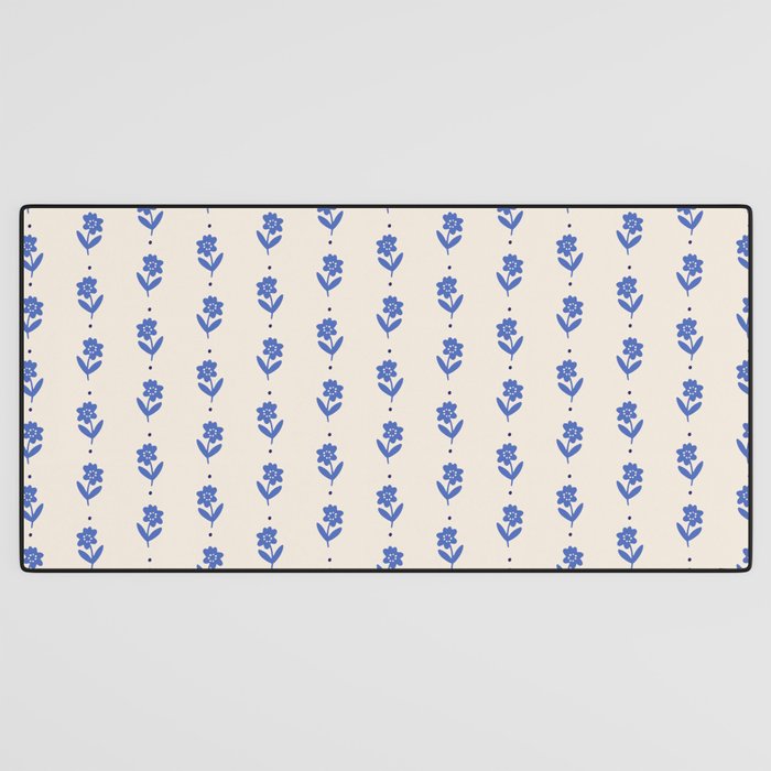 Simple Blue - Floral pattern Desk Mat Gallery Image 3