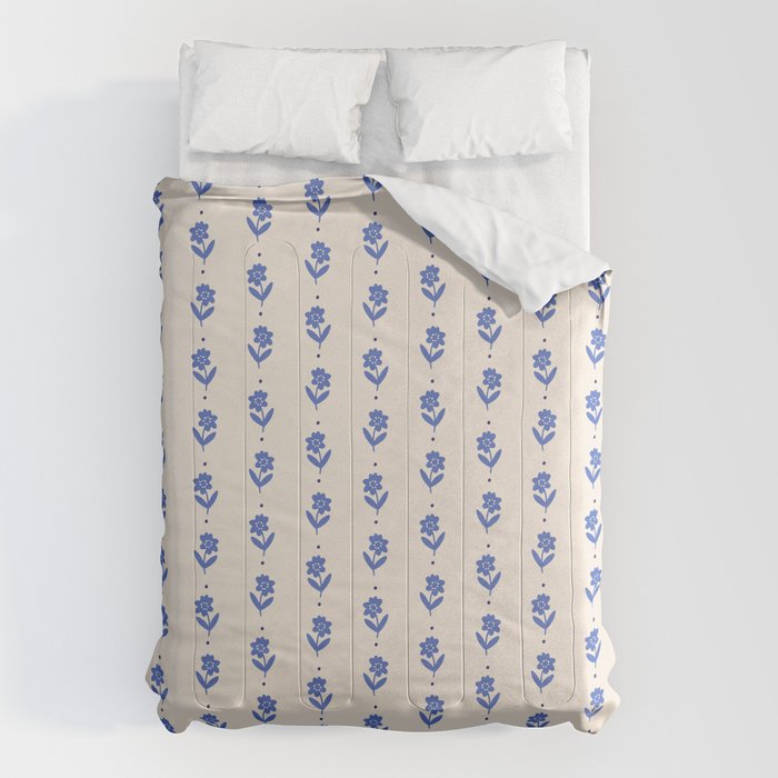 Simple Blue - Floral pattern Comforter Gallery Image 6