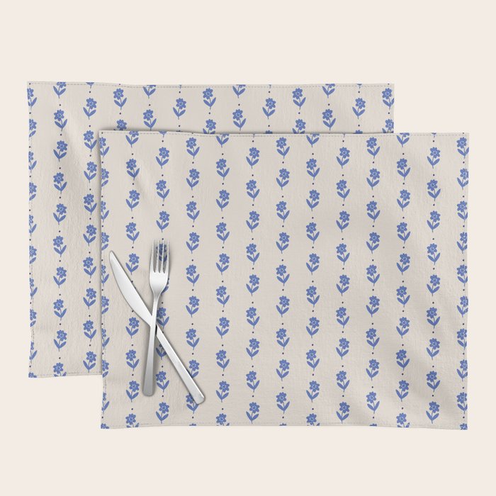 Simple Blue - Floral pattern Placemat Gallery Image 1