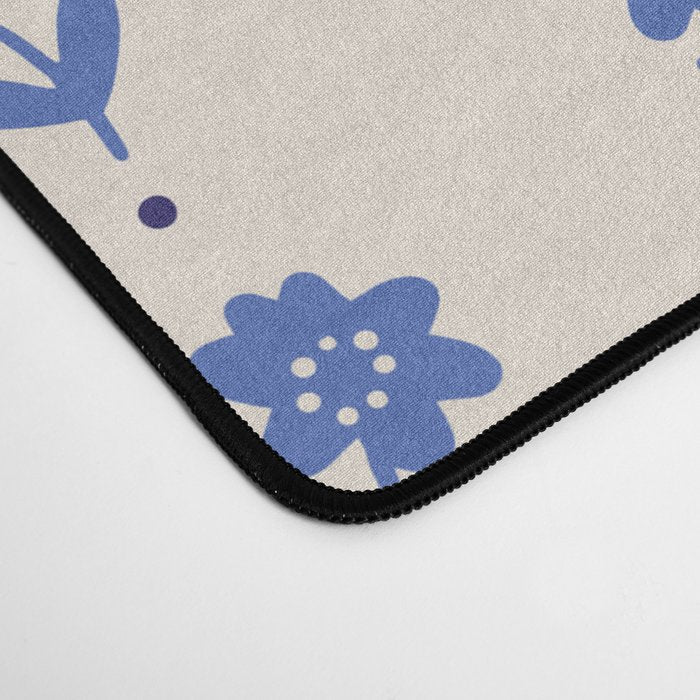 Simple Blue - Floral pattern Desk Mat Gallery Image 4