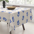 Simple Blue - Floral pattern Tablecloth Gallery Image 3