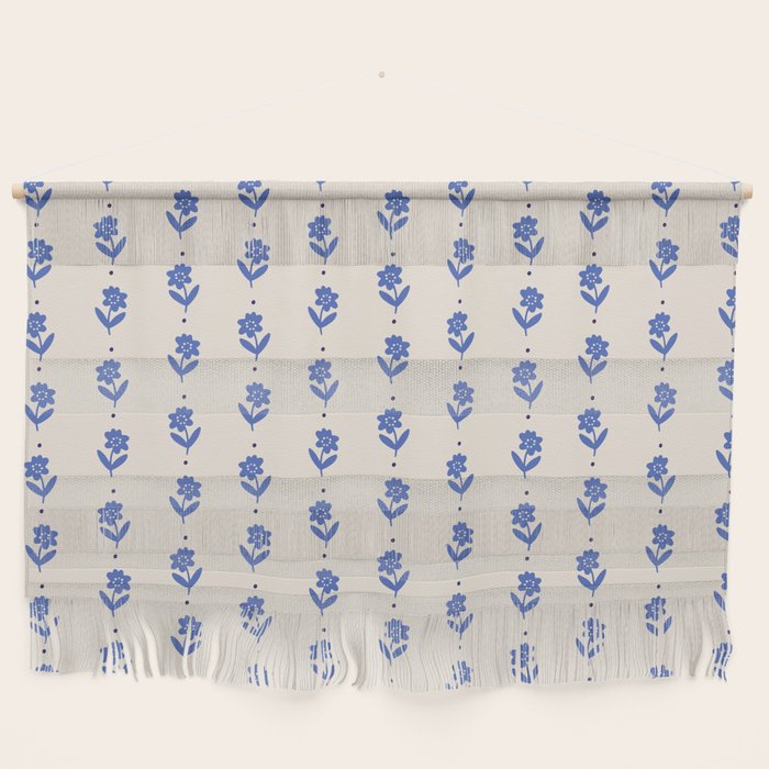 Simple Blue - Floral pattern Wall Hanging Gallery Image 1