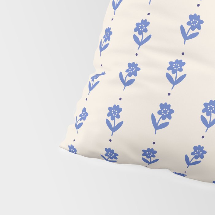Simple Blue - Floral pattern Pillow Sham Gallery Image 4