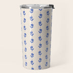 Simple Blue - Floral pattern Travel Mug Gallery Image 2