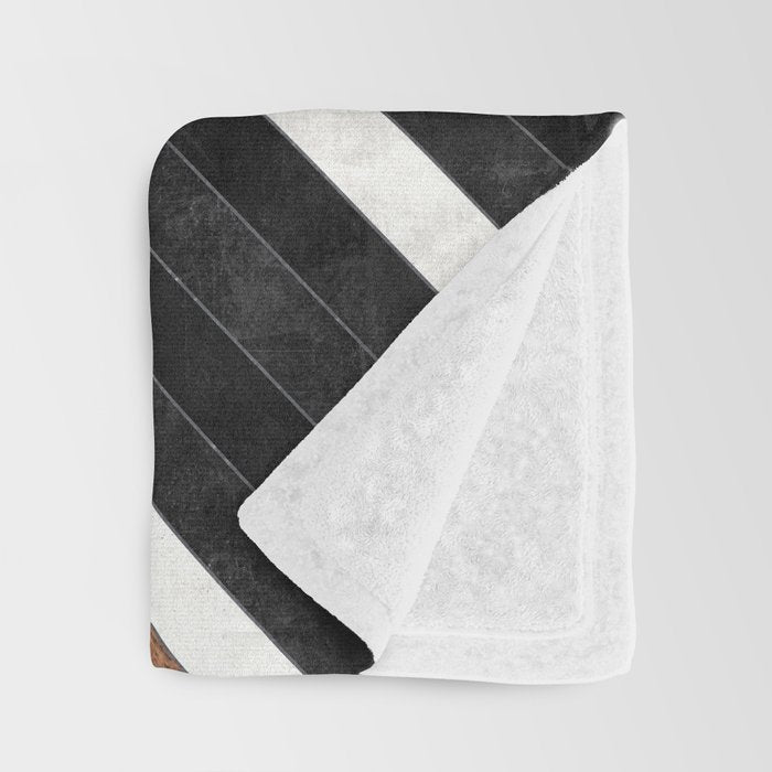 Urban Tribal Pattern No.1 - Concrete and Wood Throw Blanket Gallery Image 3