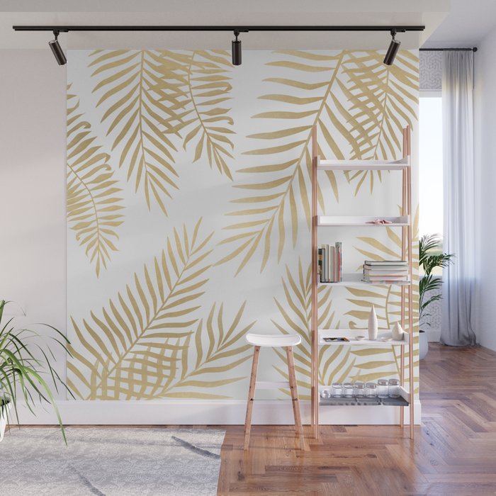 Gold palm leaves Wall Mural Gallery Image 1