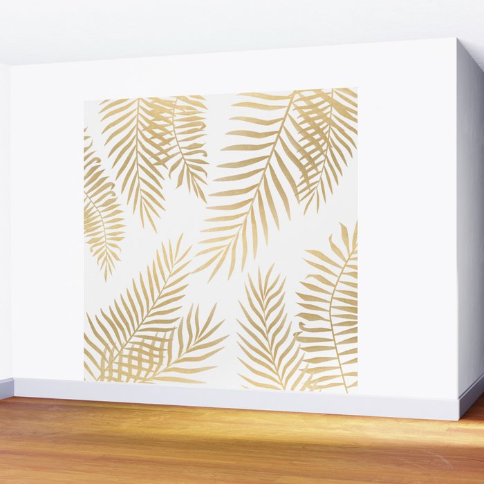 Gold palm leaves Wall Mural Gallery Image 2