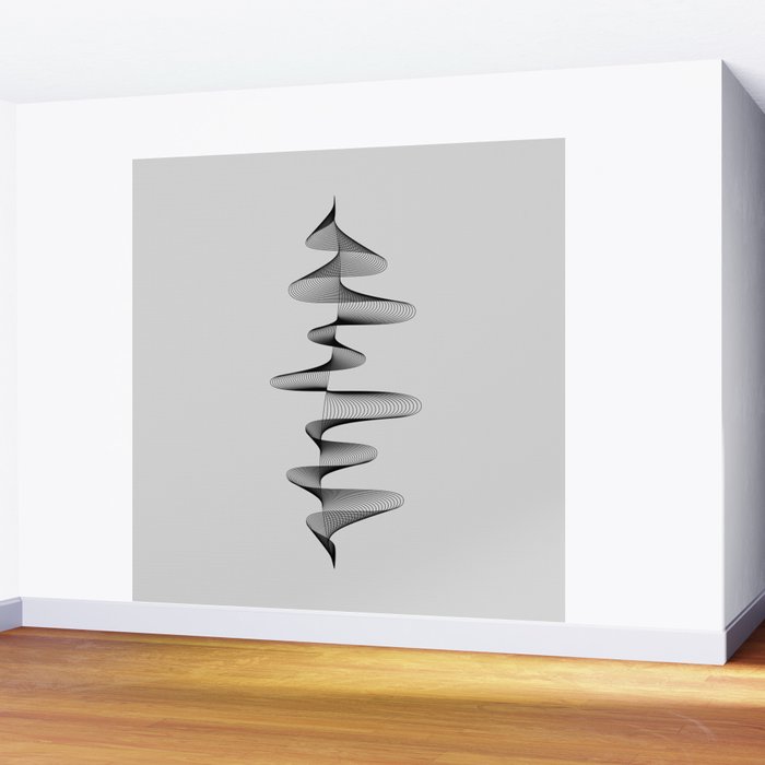 Abstract 80s Soundwave Art Music Audio black and white Musical design home wall bedroom decor Art Pr Wall Mural Gallery Image 2