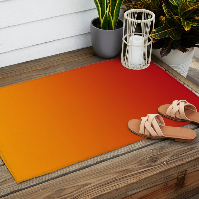 Red Orange Gradient Outdoor Rug Gallery Image 2