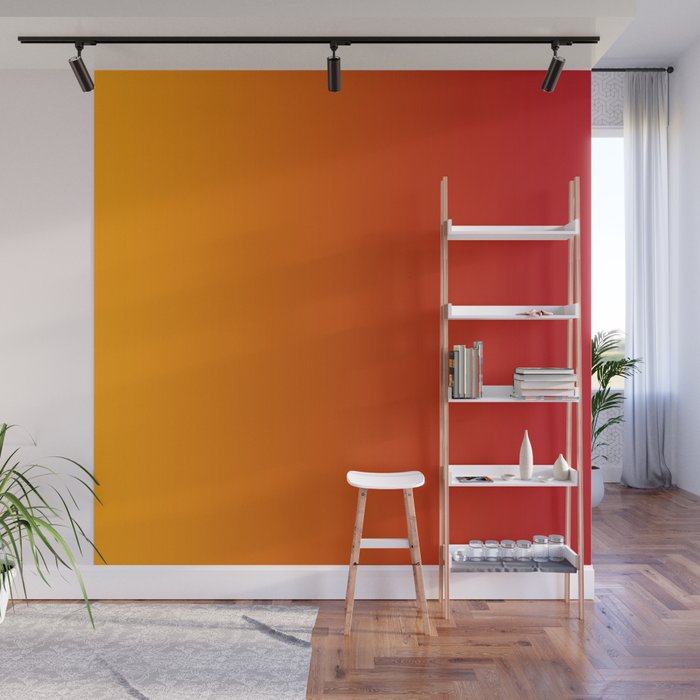 Red Orange Gradient Wall Mural Gallery Image 1
