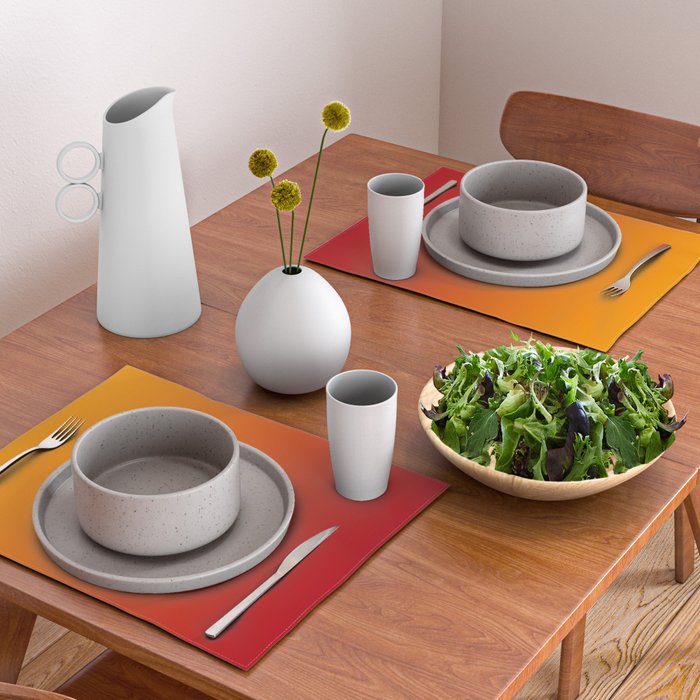 Red Orange Gradient Placemat Gallery Image 2
