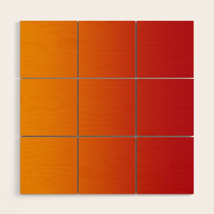Red Orange Gradient Wood Wall Art Gallery Image 1