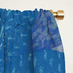 Fall Apple Orchard Painting in Cobalt Blue Window Curtain Gallery Image 2