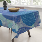 Fall Apple Orchard Painting in Cobalt Blue Tablecloth Gallery Image 3