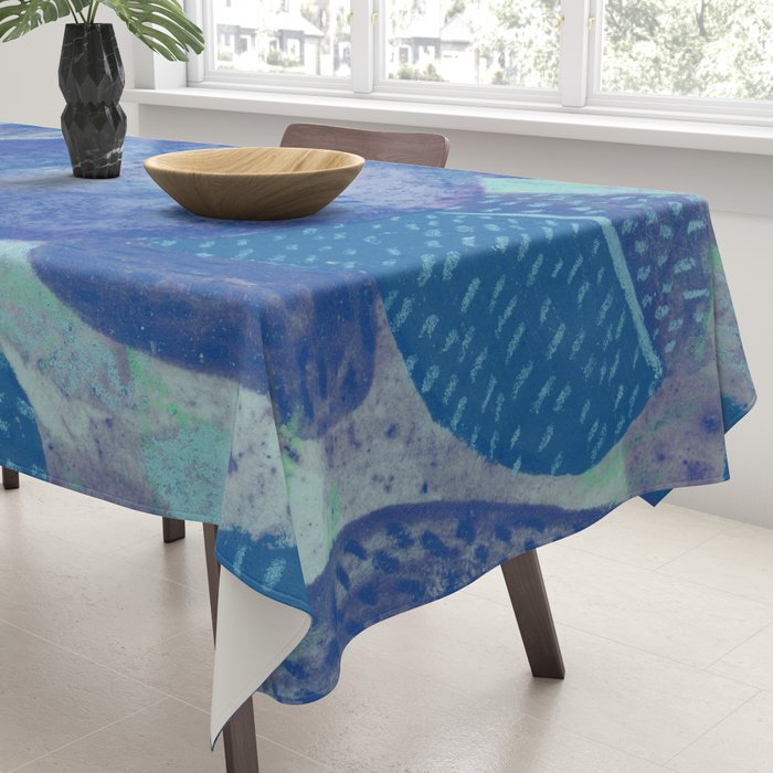 Fall Apple Orchard Painting in Cobalt Blue Tablecloth Gallery Image 3