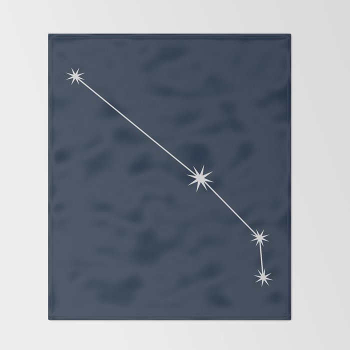 Aries Zodiac Star Constellation Line Art Dark Blue Throw Blanket Gallery Image 2