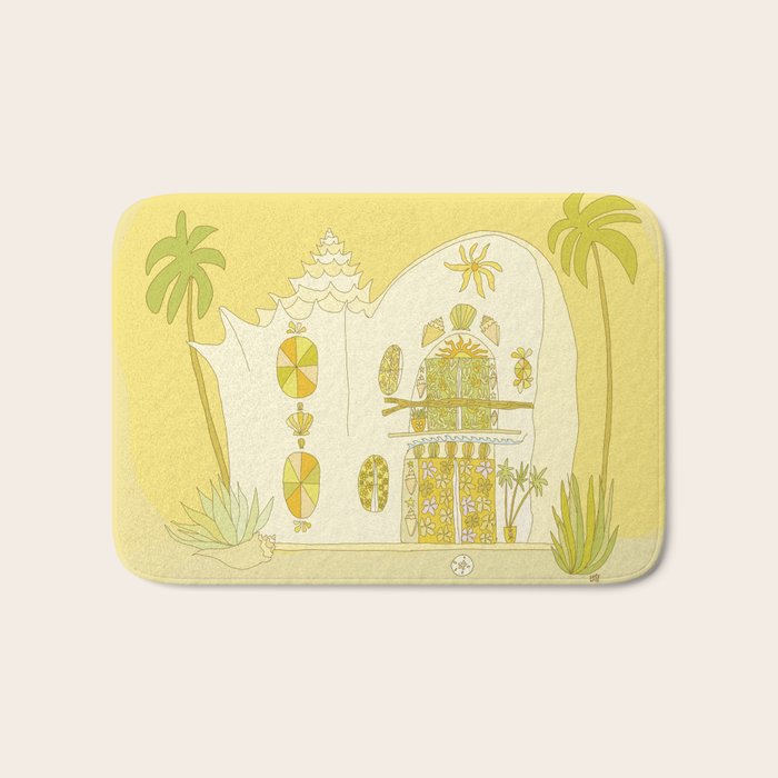 surf house shell dream house // retro art by surfy birdy Bath Mat Gallery Image 1