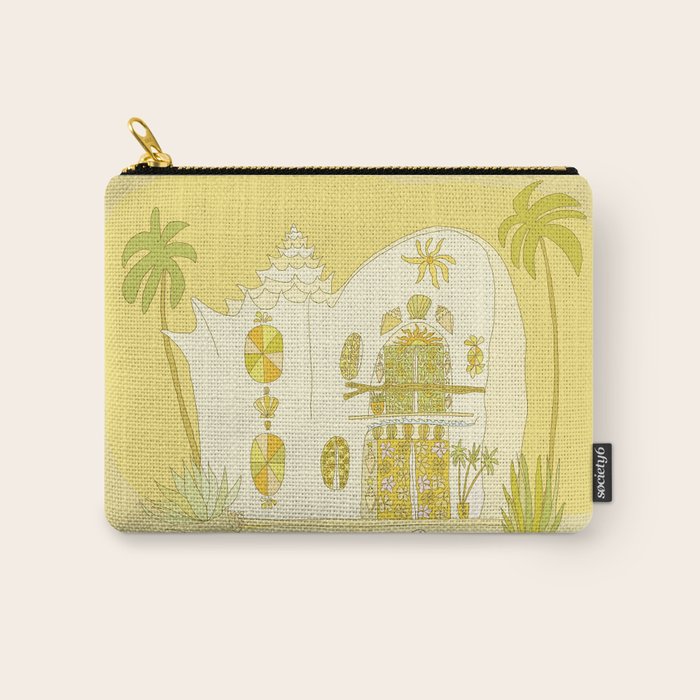 surf house shell dream house // retro art by surfy birdy Carry All Pouch Gallery Image 1