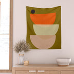 cups balance mid century minimal Wall Tapestry Gallery Image 2