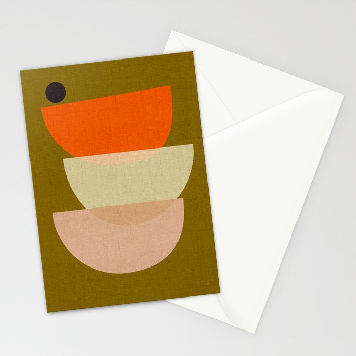 cups balance mid century minimal Stationery Card Gallery Image 2