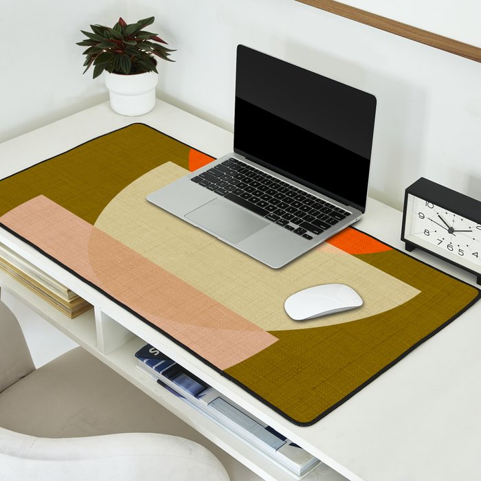 cups balance mid century minimal Desk Mat Gallery Image 2