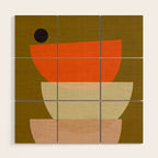 cups balance mid century minimal Wood Wall Art Gallery Image 1