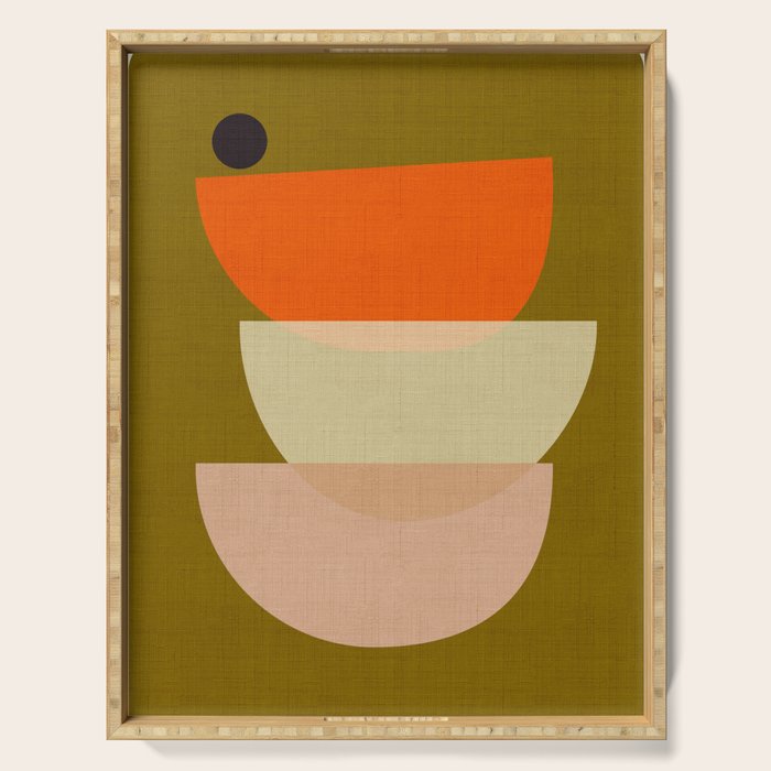 cups balance mid century minimal Serving Tray Gallery Image 1