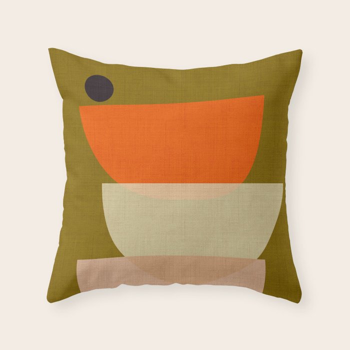 cups balance mid century minimal Throw Pillow Gallery Image 6