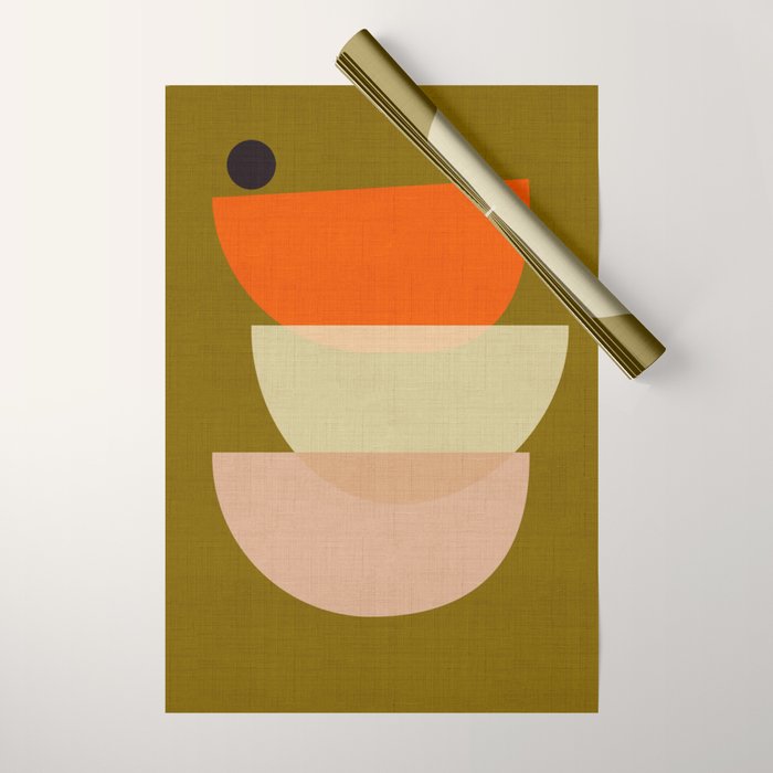 cups balance mid century minimal Wrapping Paper Gallery Image 1