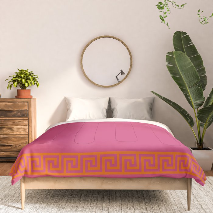 Pink Greek Key Print Comforter Gallery Image 3