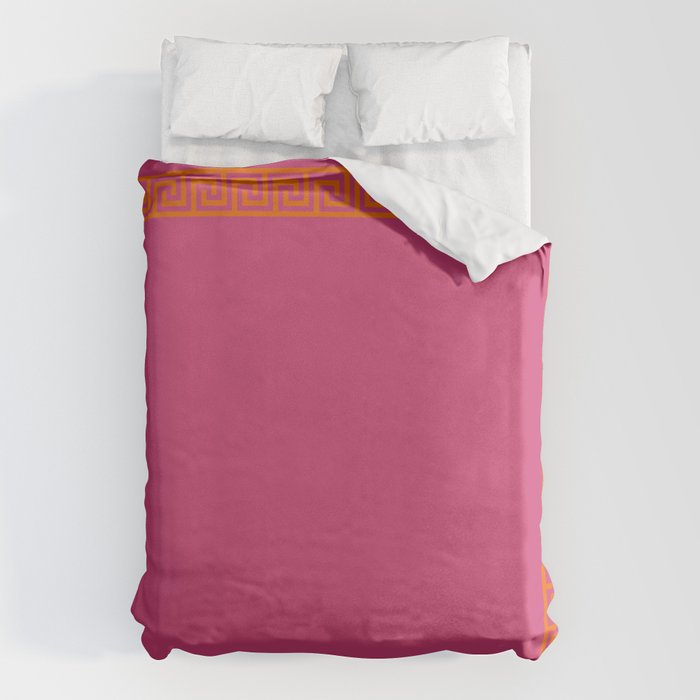 Pink Greek Key Print Duvet Cover Gallery Image 6
