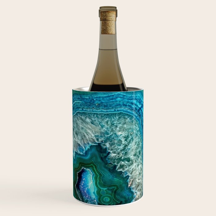 Aqua turquoise agate mineral gem stone Wine Chiller Gallery Image 1