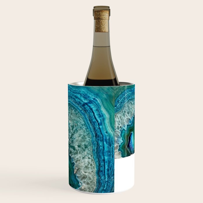 Aqua turquoise agate mineral gem stone Wine Chiller Gallery Image 3