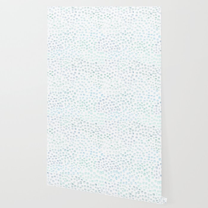 Sea Glass Watercolor // Turquoise Blue and Green Ocean Glass Beach Art Wallpaper Gallery Image 2