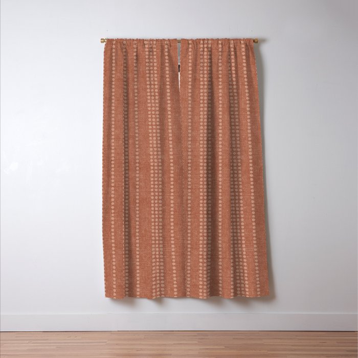 irregular striped dots - terracotta Window Curtain Gallery Image 3