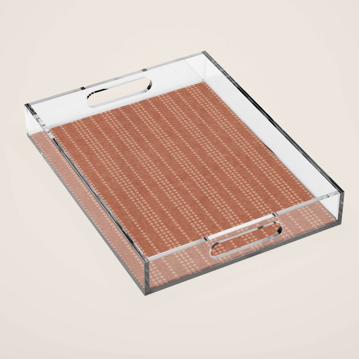 irregular striped dots - terracotta Acrylic Tray Gallery Image 1