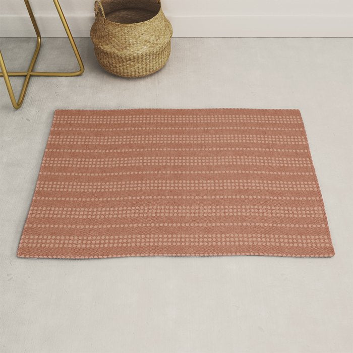 irregular striped dots - terracotta Rug Gallery Image 1